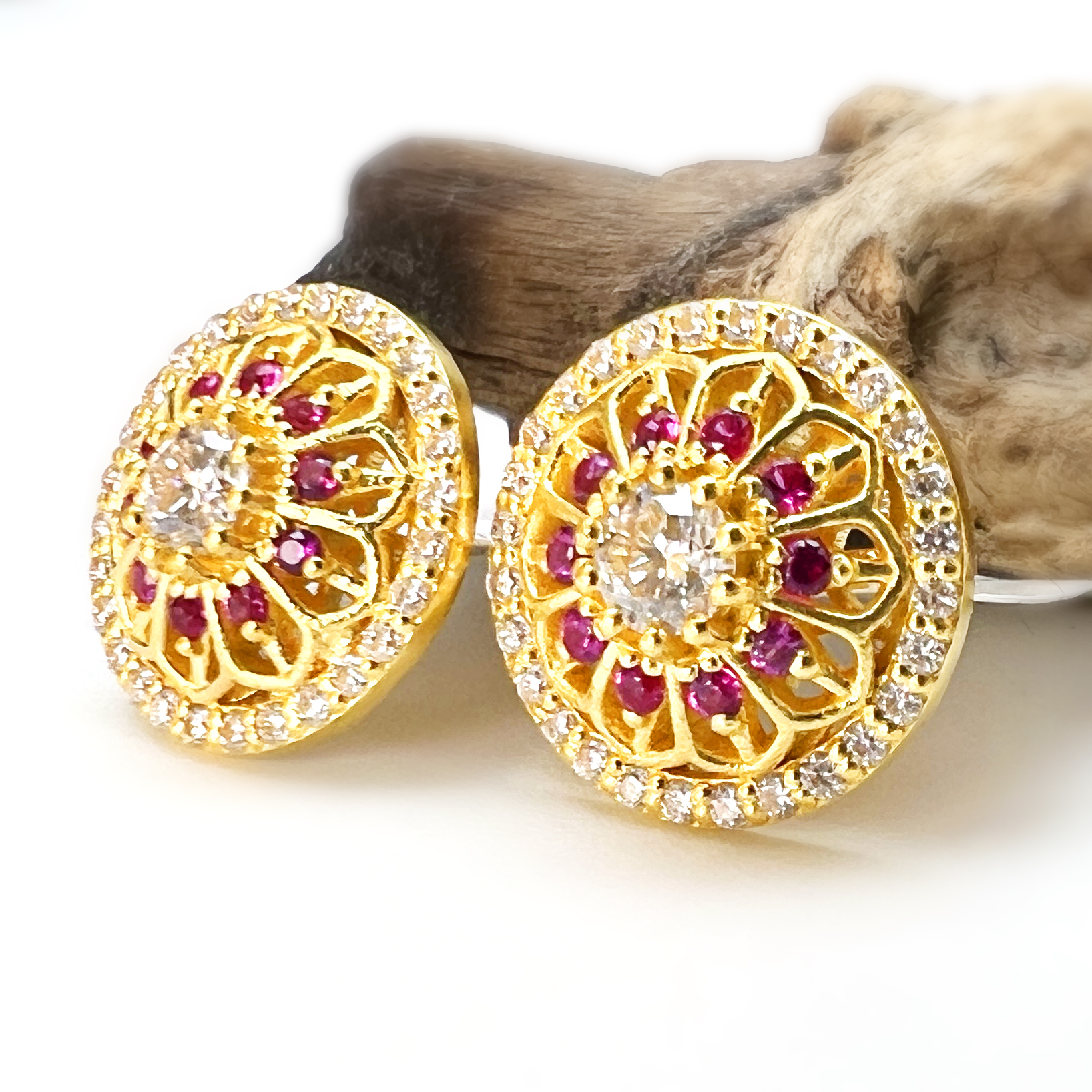 【八宝款-耳饰】足金999【镶嵌款】【黄金首饰】