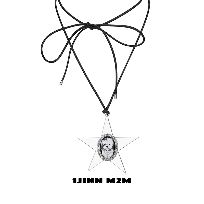 非金属皮质项链 1JINN M2M 潦草小狗星星皮绳项链
