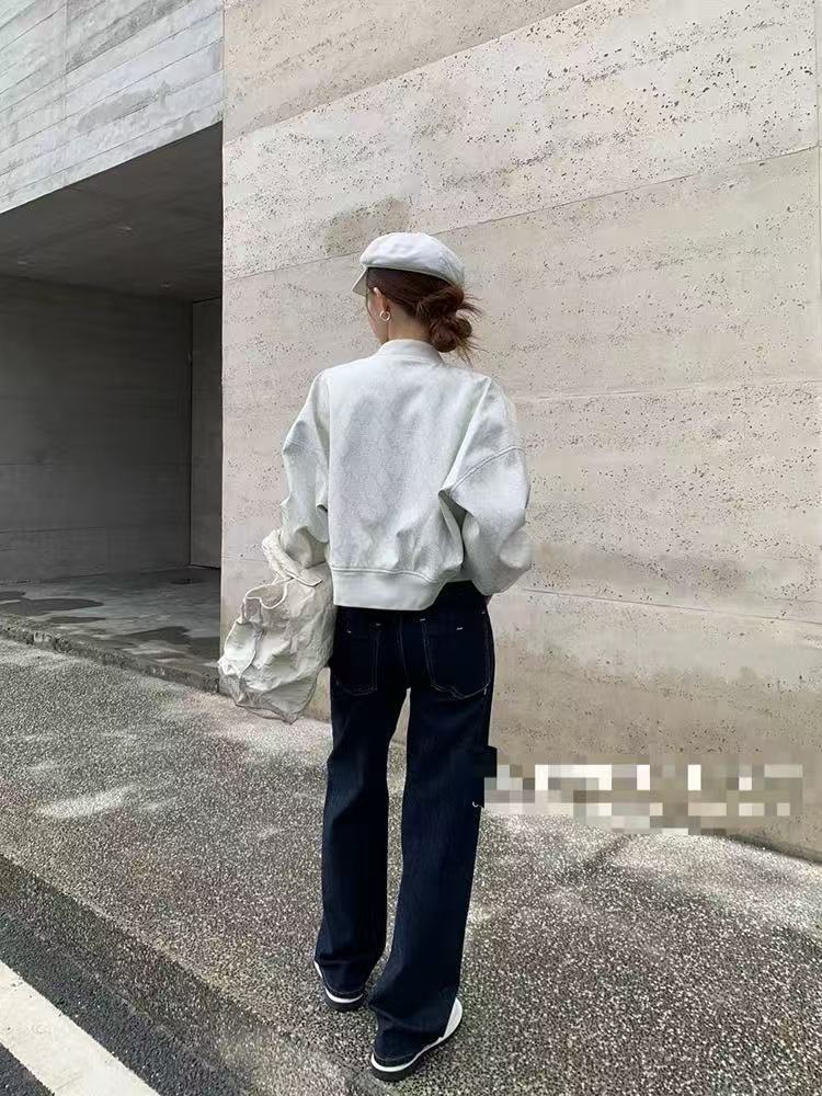 244牛仔裤冬新款直筒裤时尚高腰直筒裤