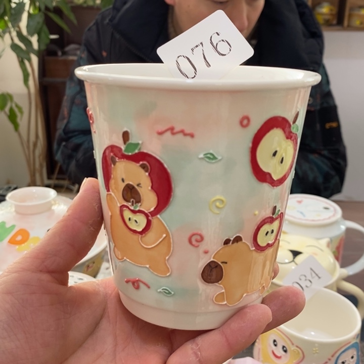 杯景德镇釉下彩手绘