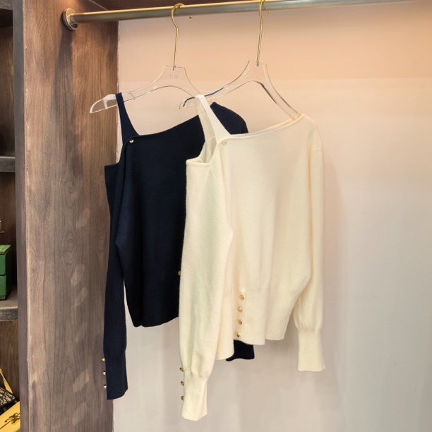 纯色网红毛针织衫百搭气质秋季长袖厚款