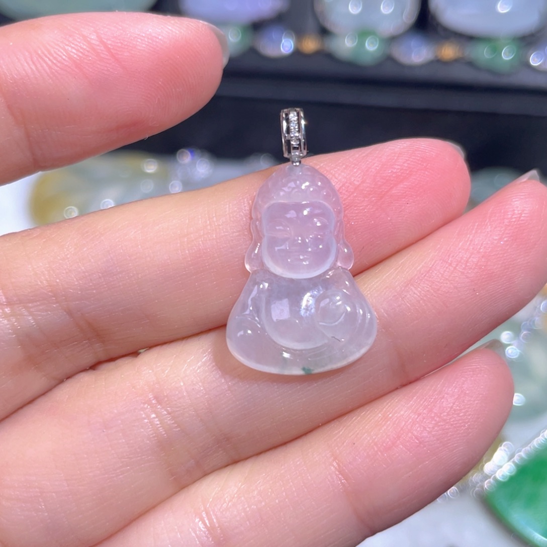颈饰18K金镶嵌翡翠翡翠