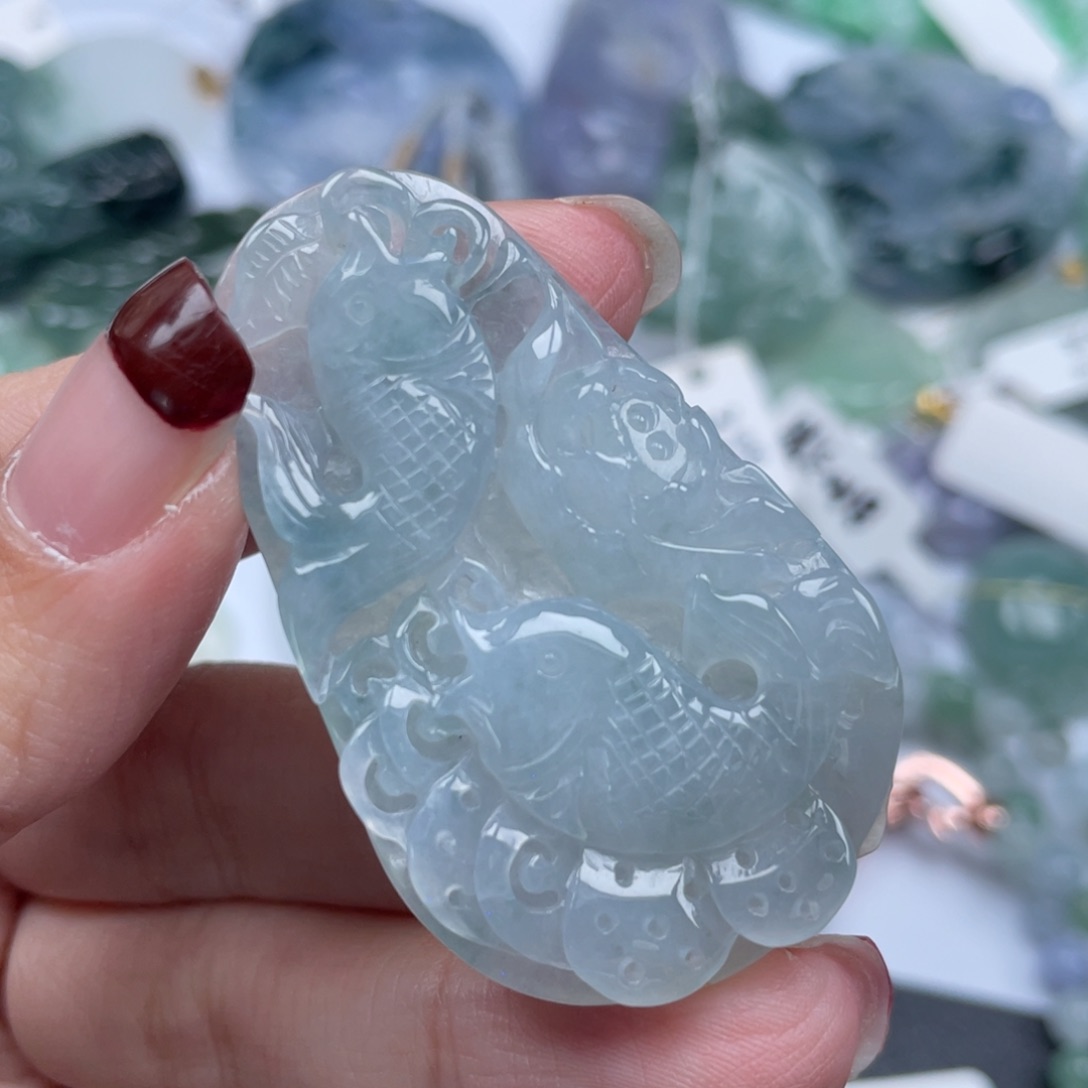 翡翠颈饰未镶嵌纯天然a货缅甸翡翠包邮