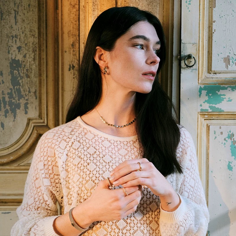 St Dore/朵蕊 铜合金项链 小圆锤纹项链 简约轻奢法式复古小众