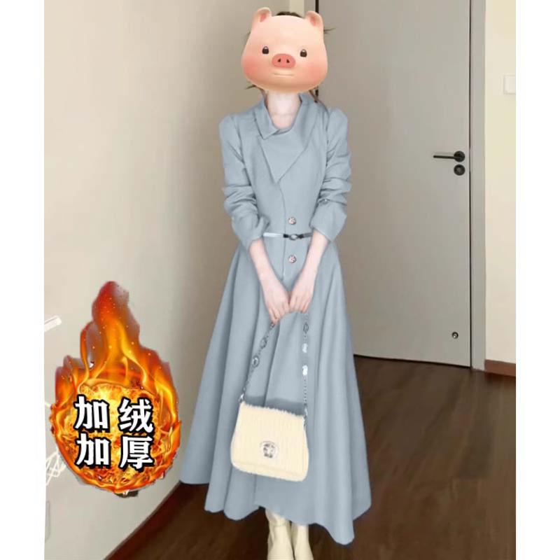 【加绒加厚】2025春秋新款中长款巨好看的流行爆款小个子裙子D3993