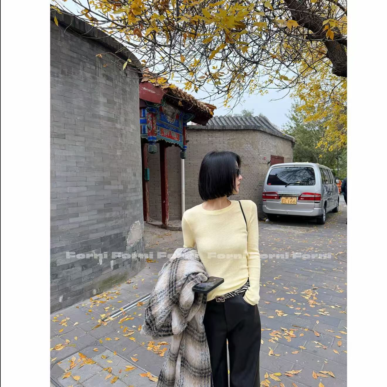 新品 百搭保暖镇店系列含羊毛针织打底上衣00070