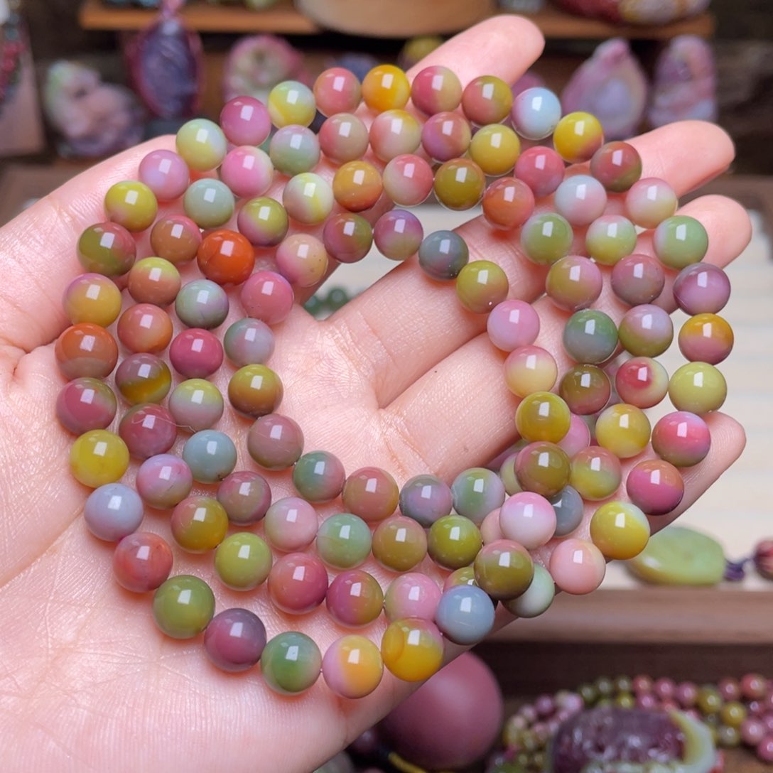 玛瑙/玉髓珠宝半成品未镶嵌婵盐源玛瑙炫彩多圈