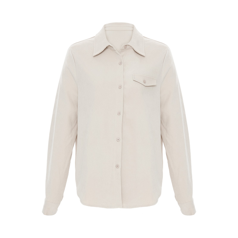 【柠檬专属】纯色方领时尚衬衫Z5D2004