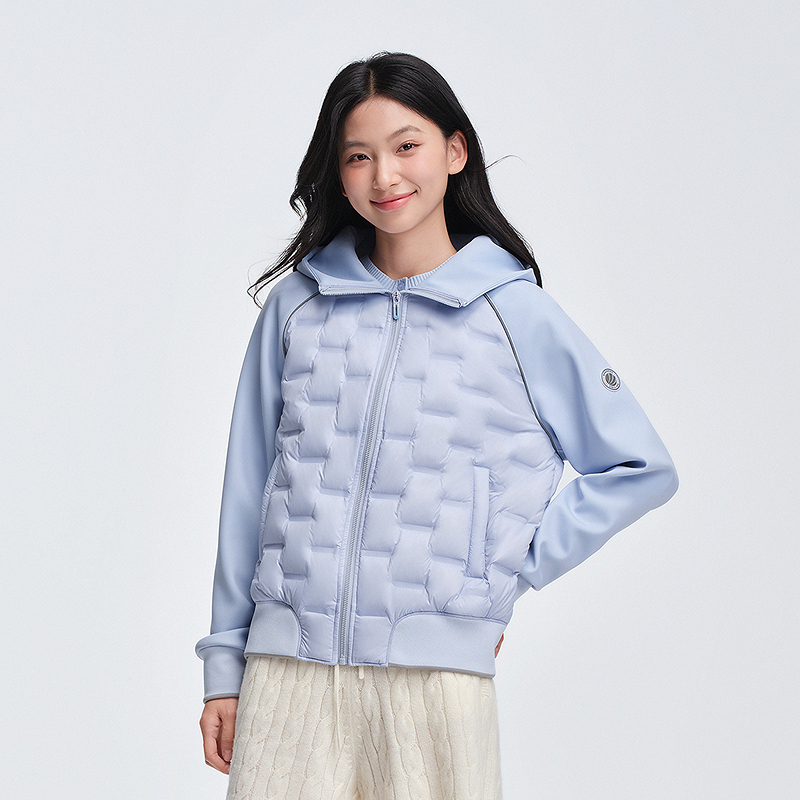 波司登2025秋季新款女短款高端轻暖羽绒拼接外套B250136744