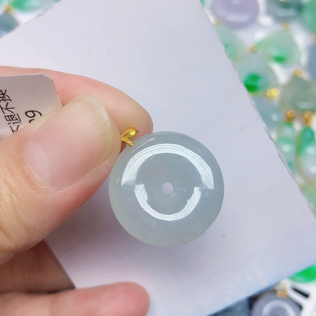 翡翠18K金镶嵌颈饰356789