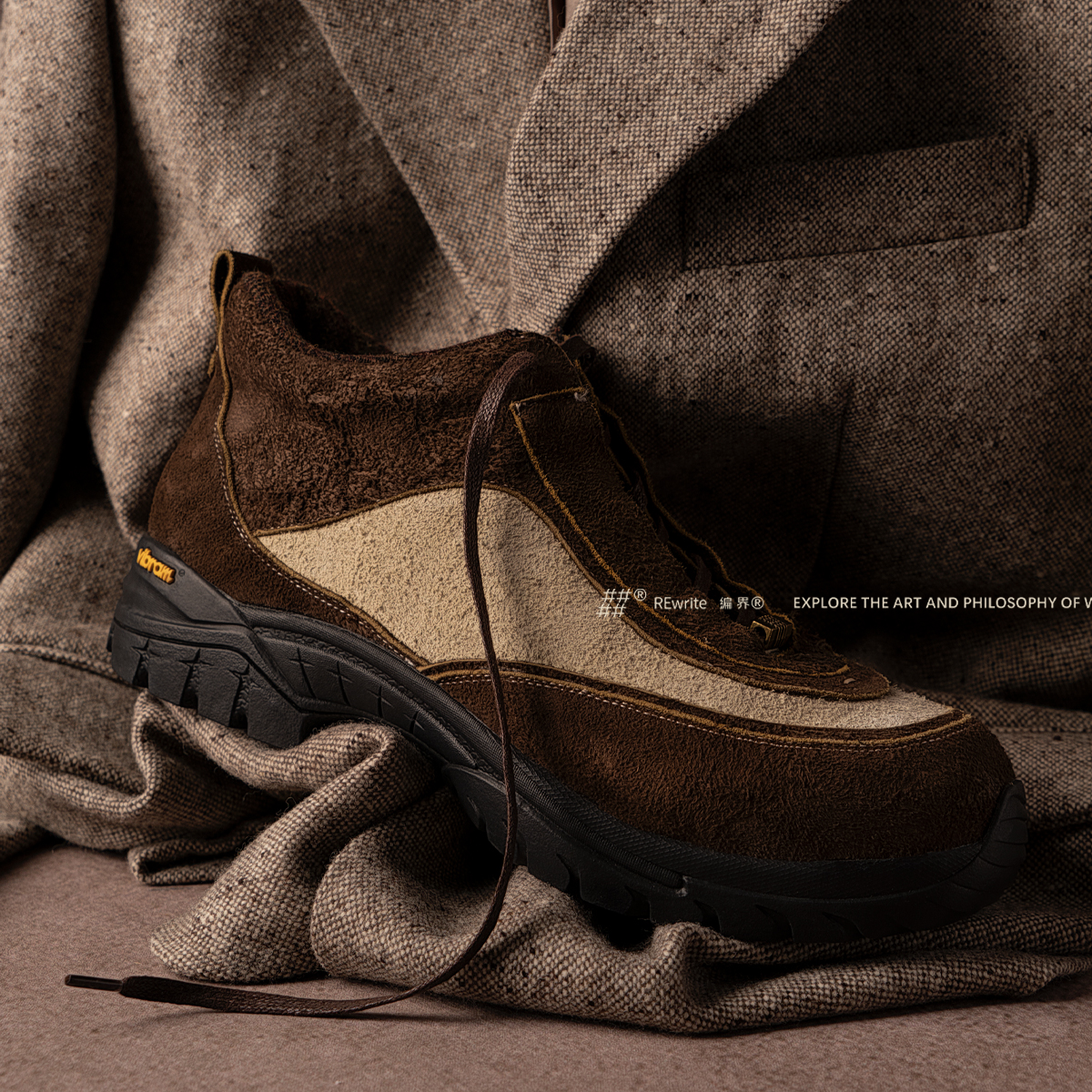 REwrite编界®「静浔涟生」牛皮复古鞋Ortholite®科技缓冲层Vibram®