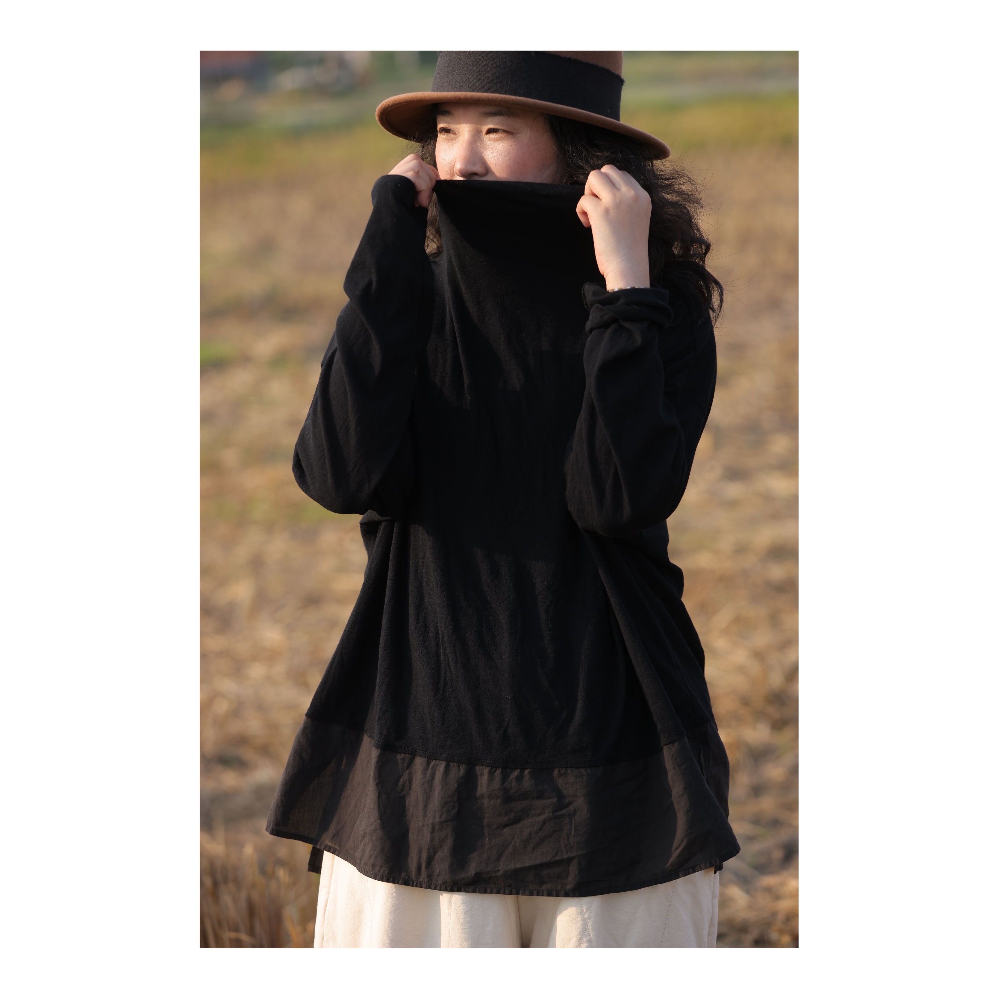 西子分享 3481-2 古蘭木 水洗做旧 拼接【T恤】薄款