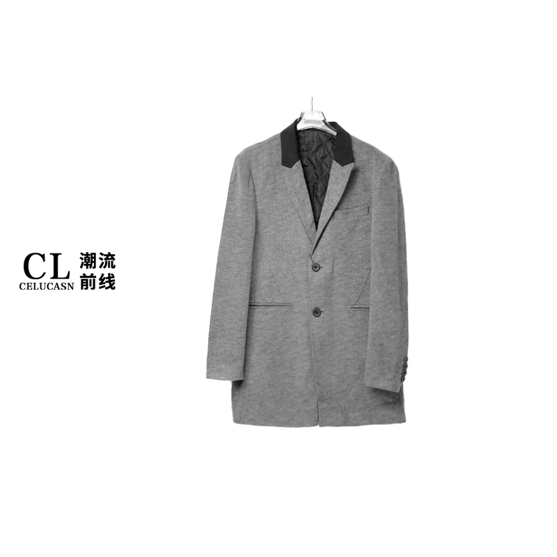 P5VPX087#秋冬季男士纯色小西服外套百搭时尚休闲款上衣外套