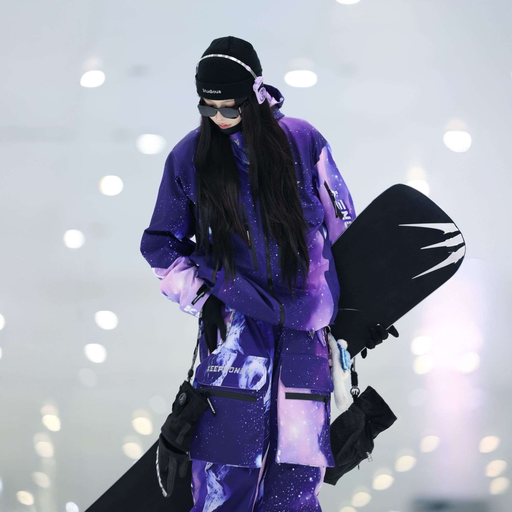 KeepMoney【穹雪星痕】专业单板滑雪服套装女加绒防水耐磨男