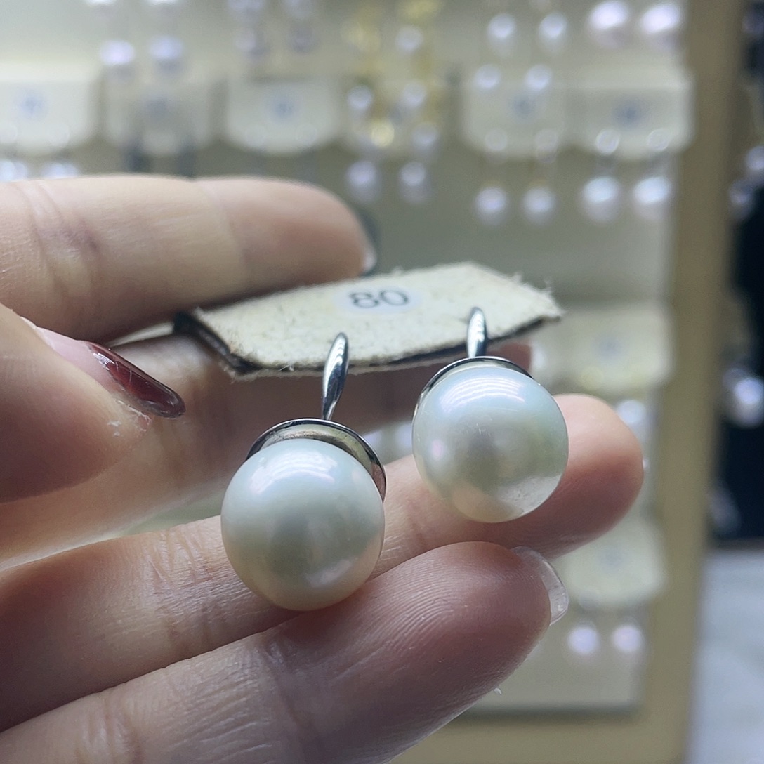 淡水珍珠耳饰银S925镶嵌