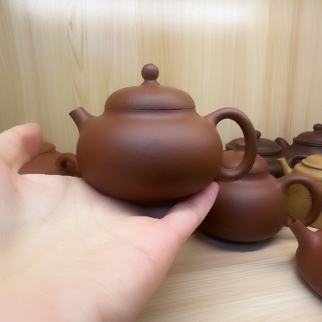 紫砂茶壶国工蒋洁半手工红皮龙文旦130