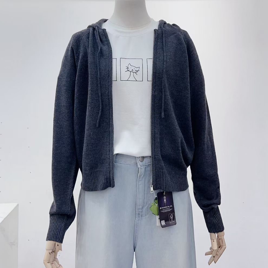 女装开衫常规连帽秋季长袖秋冬韩版毛针织衫休闲风