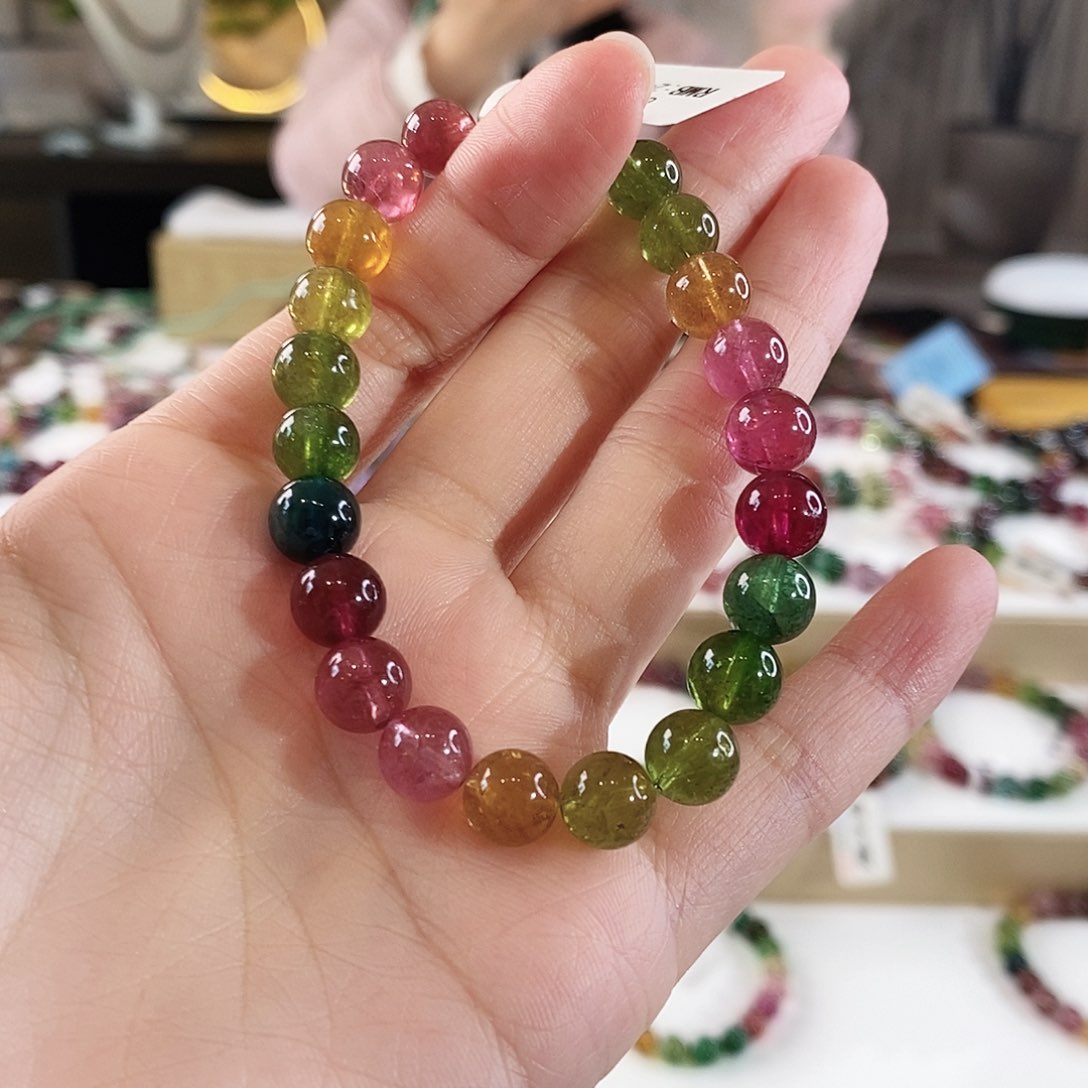 碧玺手串未镶嵌G2402单圈颜色微差