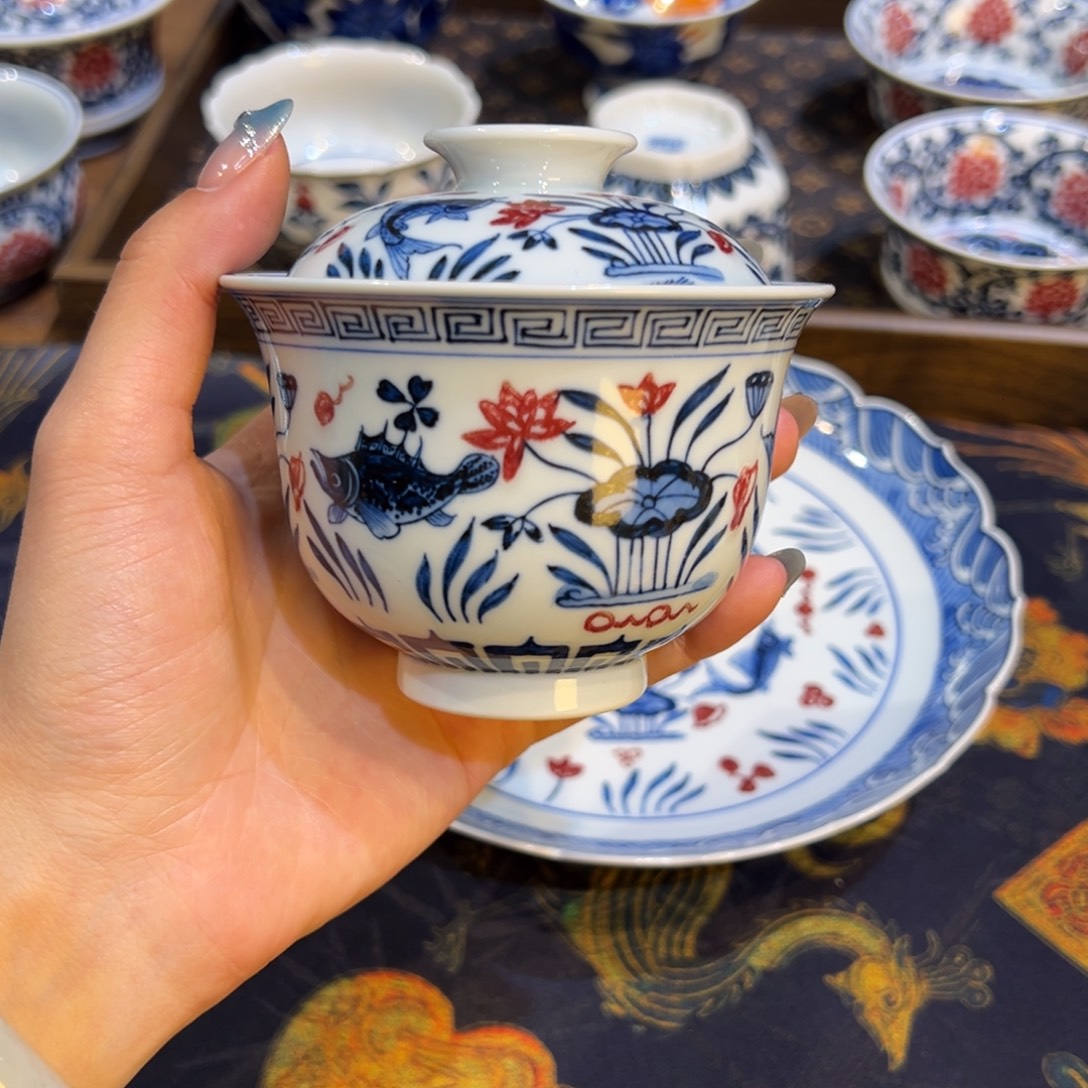 陶瓷摆件景德镇陶瓷茶器百宝箱