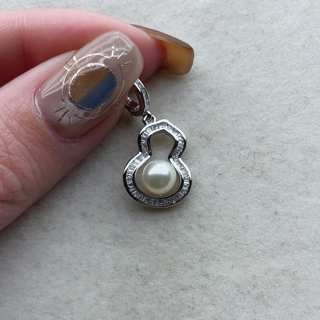 海水珍珠银S925镶嵌吊坠132