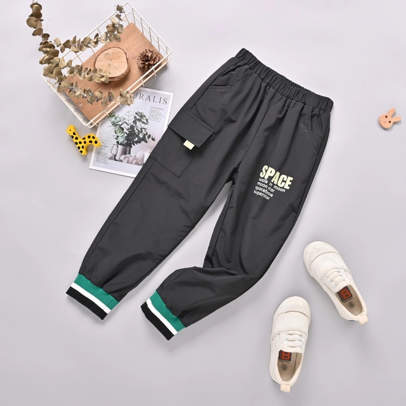 【优子壹家实体品牌】儿童深秋新款梭织收脚口双层夹厚裤大童131824