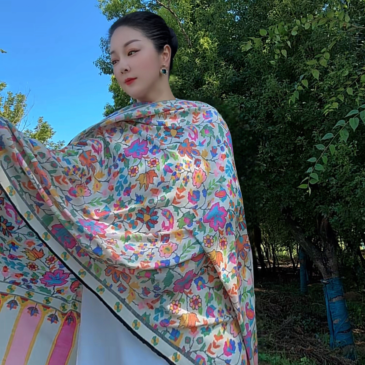 克什米尔手工大尺寸高原羊绒卡尼