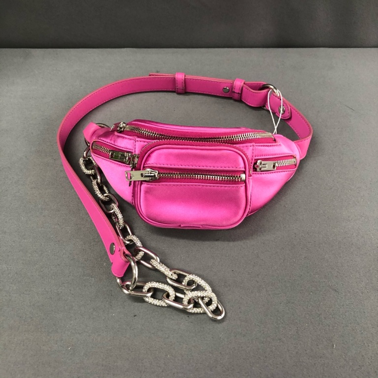 95新  拾锦奢品 亚历山大王玫瑰红腰包