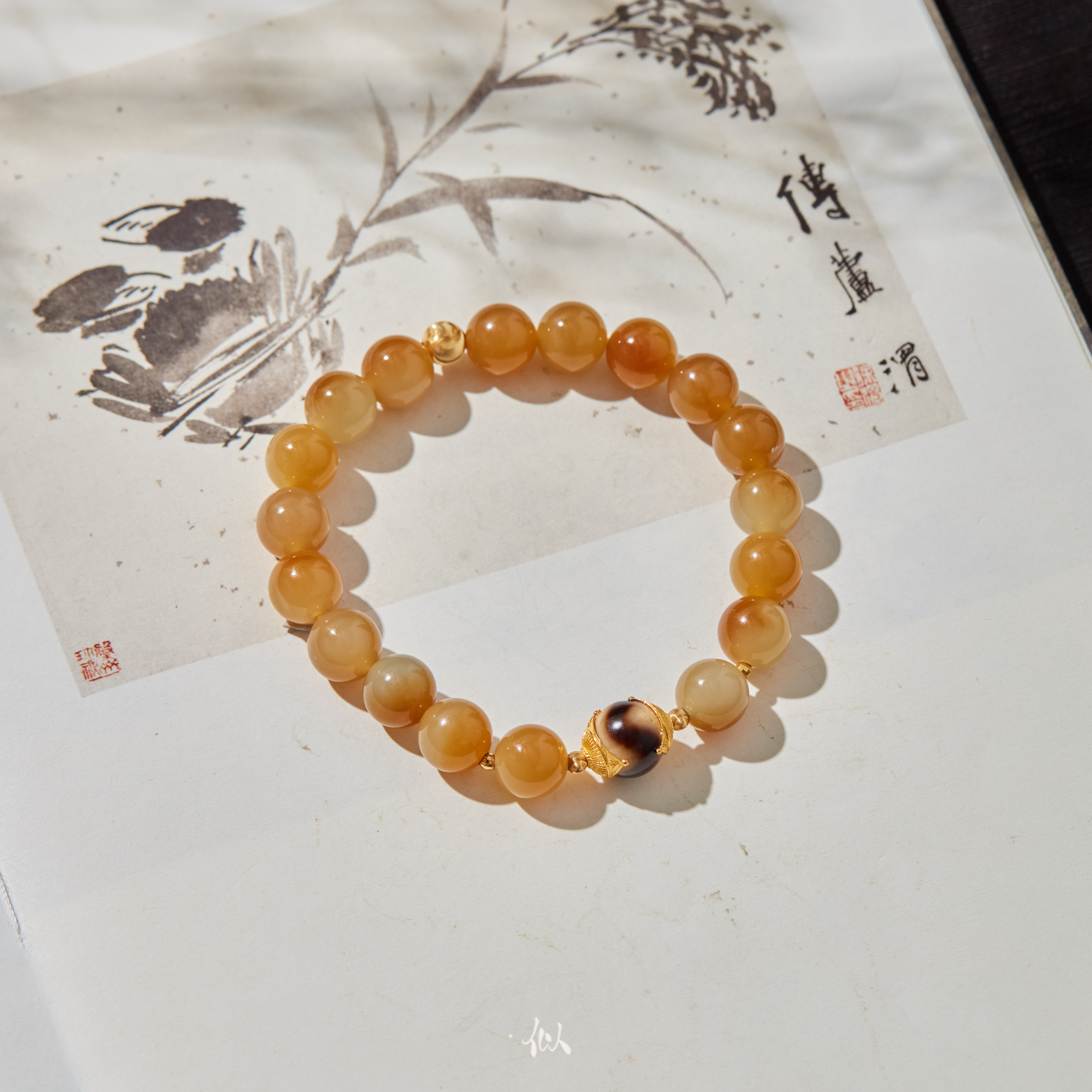 【枫摇】·似梓珠宝· 18K糖玉手串 SZCC2402776