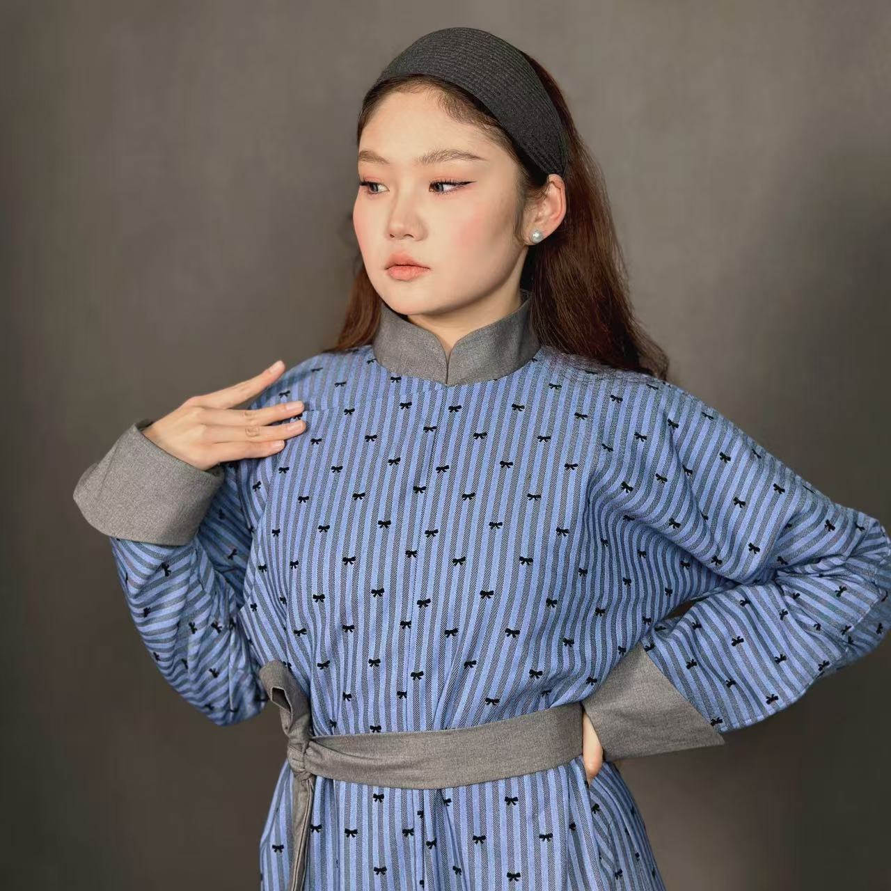 「paobi MINI服饰」女士四季蝴蝶长款袍子