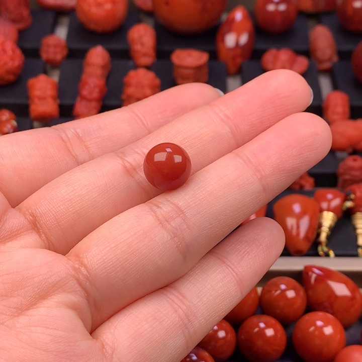 南红玛瑙未镶嵌圆珠单珠10.3MM