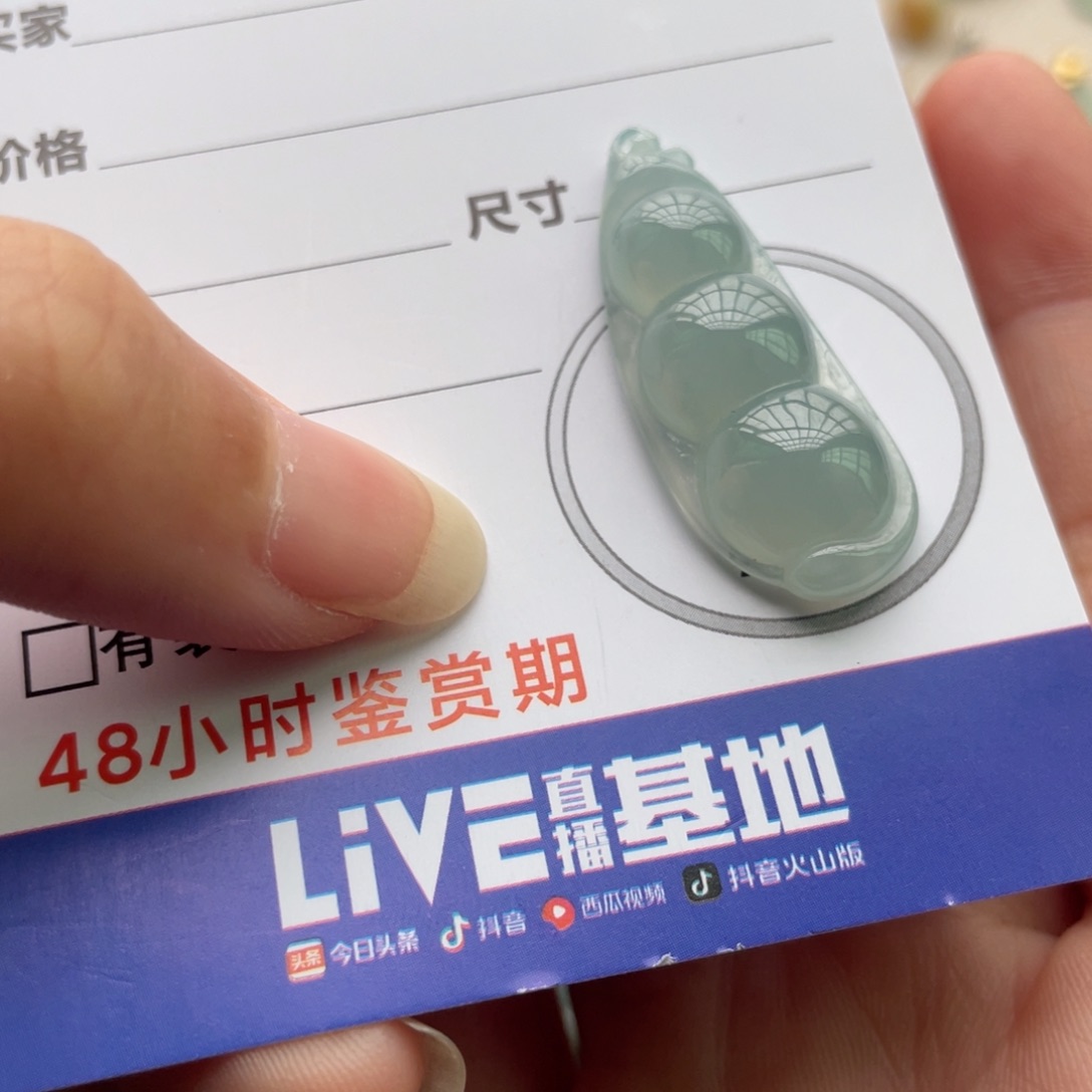 翡翠未镶嵌颈饰豆子