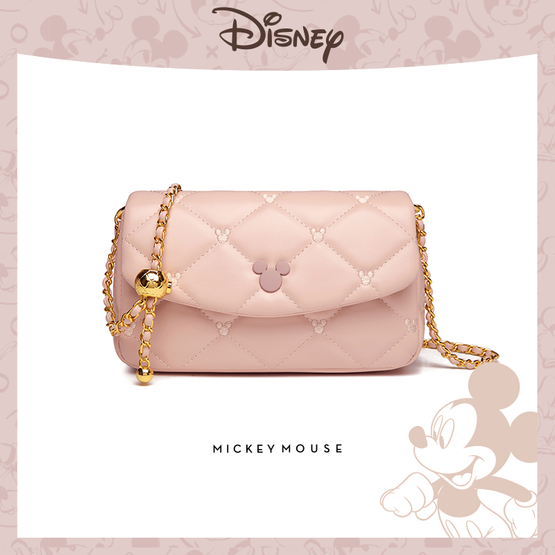 【遥哥定制】迪士尼米奇绣线小金球单肩斜挎百搭链条包菱格包