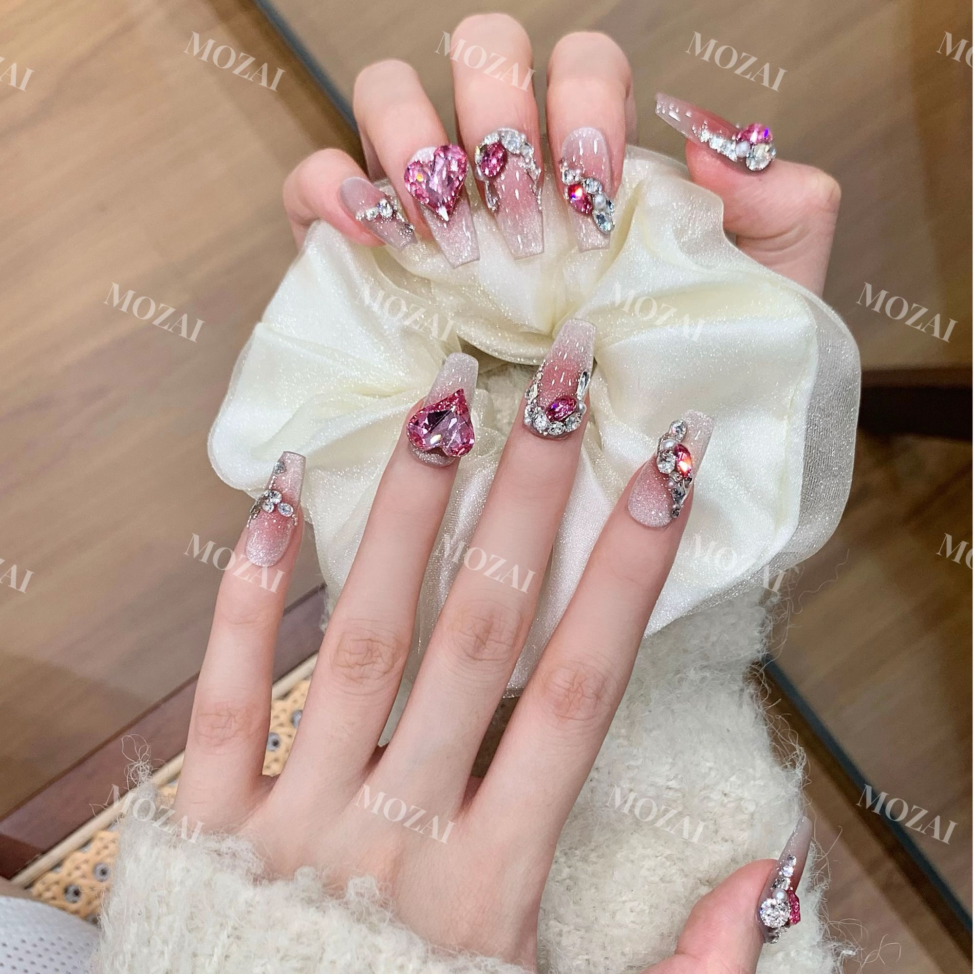 茉哉MOZAI【施家全华/漫山花岛】纯手工定制美甲拆卸穿戴甲A2893 J