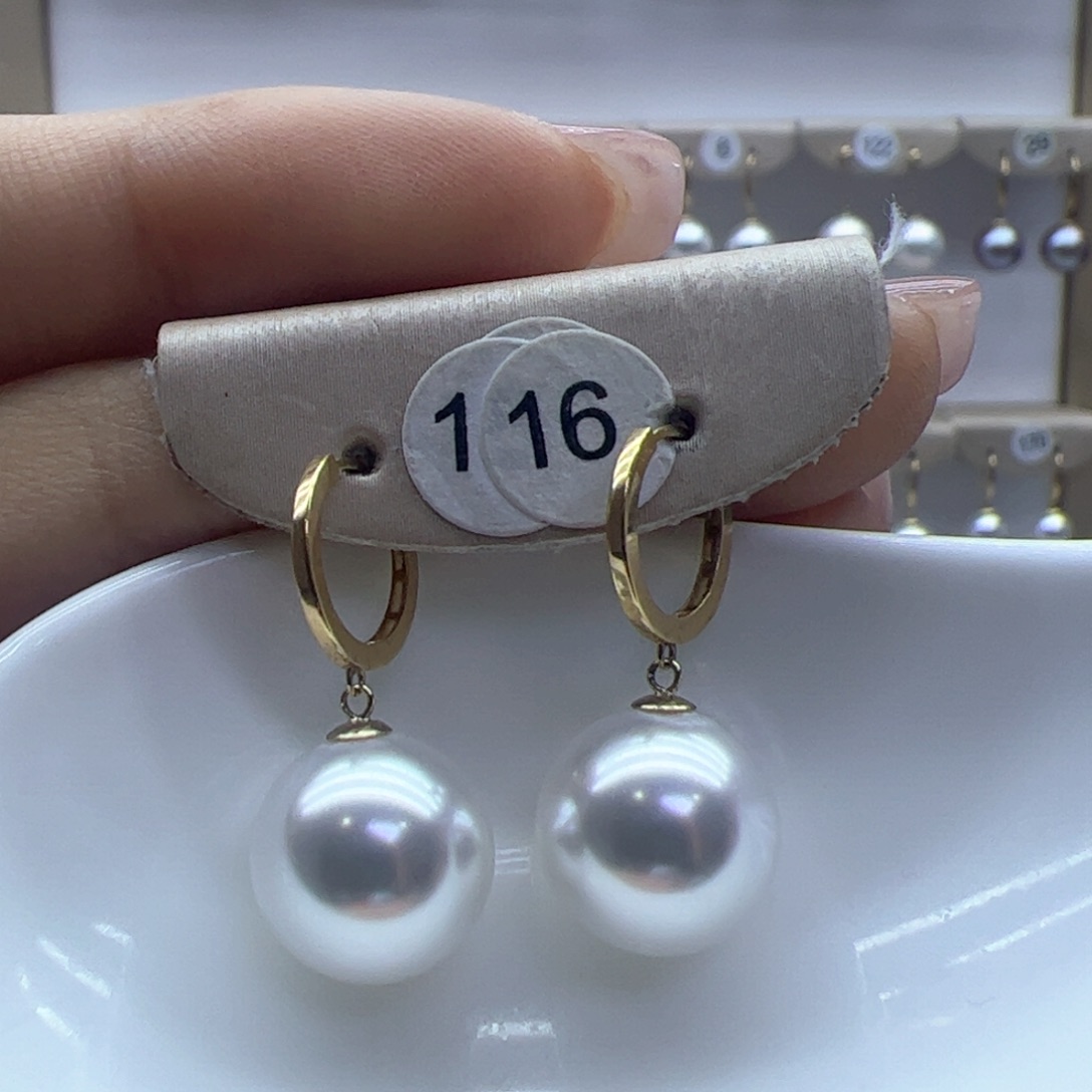 淡水珍珠耳饰18K金镶嵌