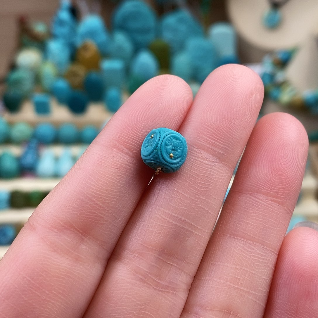 绿松石珠宝奇石未镶嵌7mm