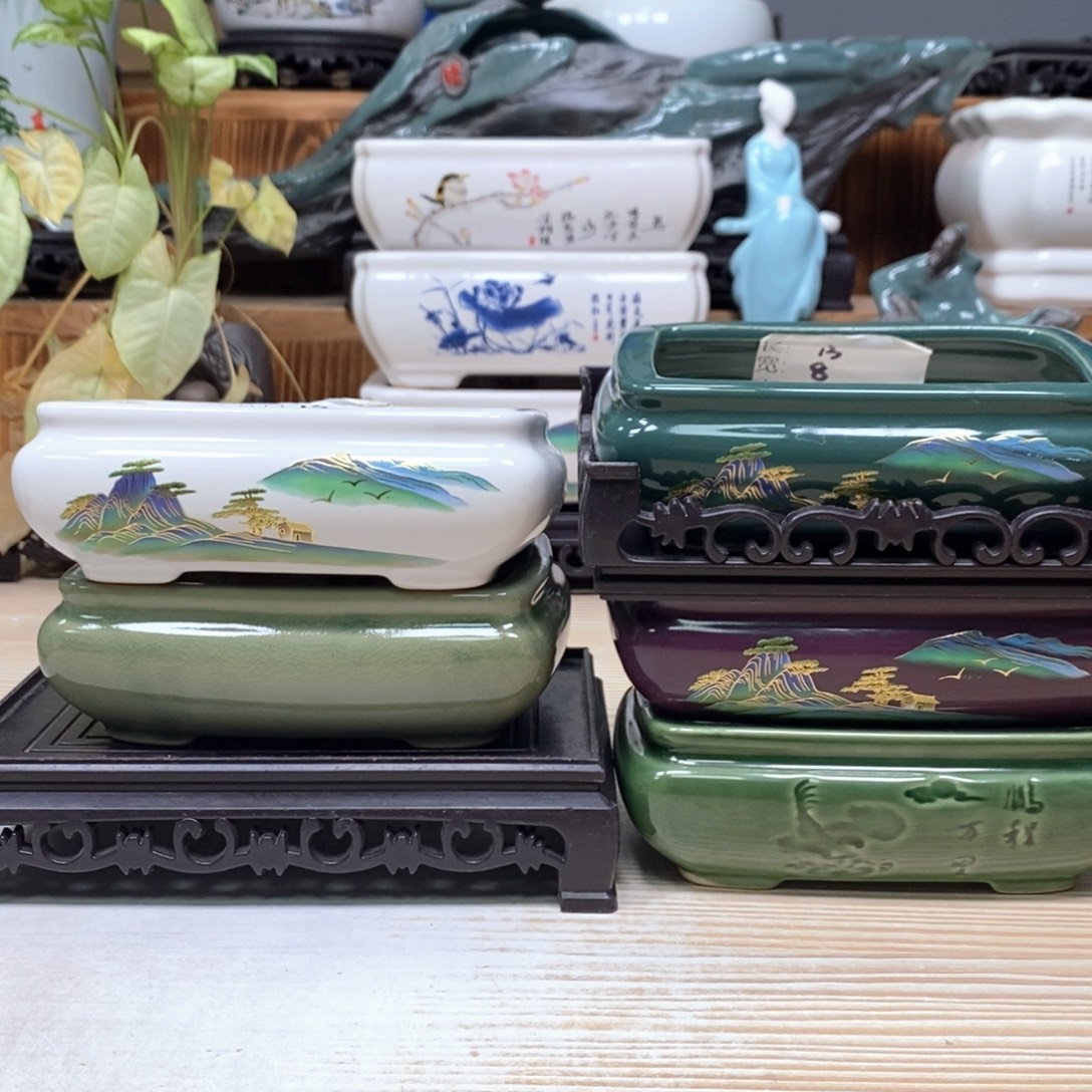 紫砂花盆陶瓷艺术花盆陶瓷