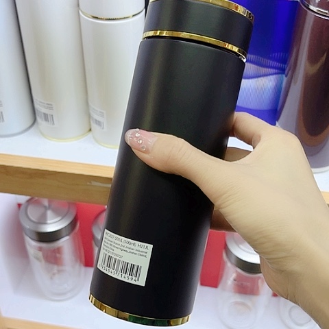 万象保温杯H21JL，黑金500毫升