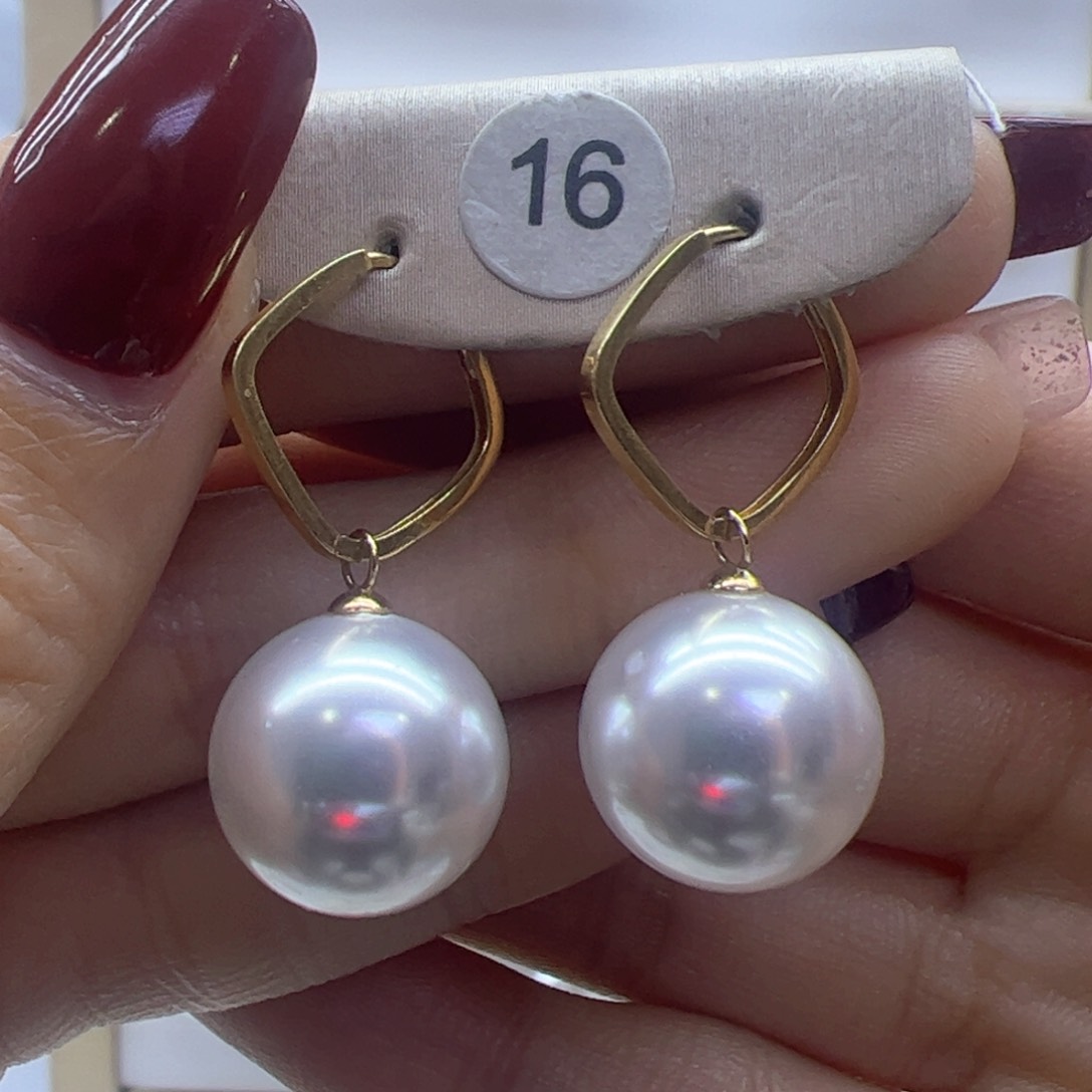 淡水珍珠耳饰18K金镶嵌