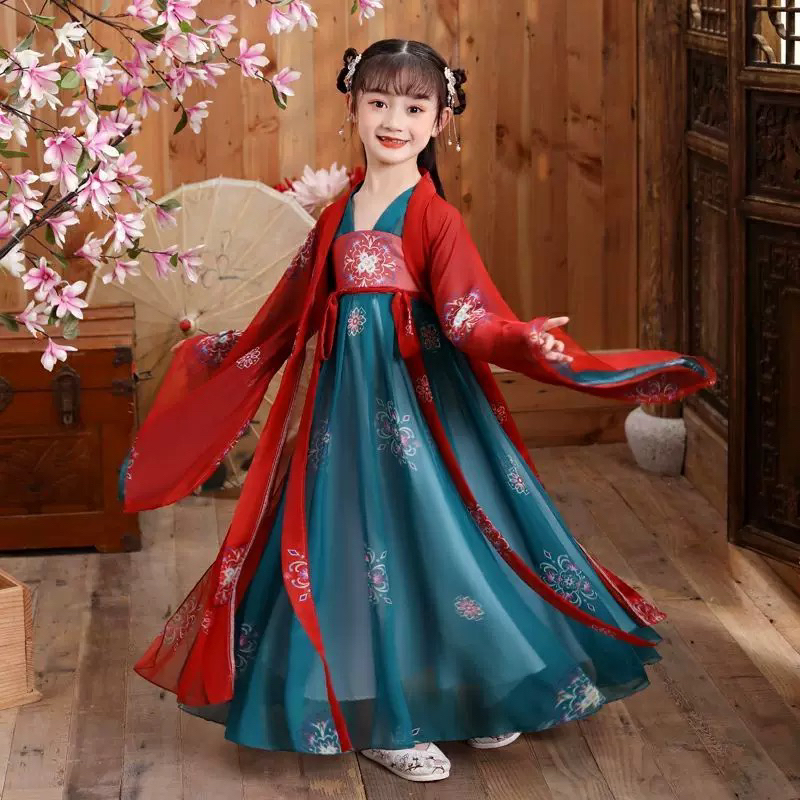 女童古风汉服唐风齐胸襦裙汉唐赋 默认微瑕不退换