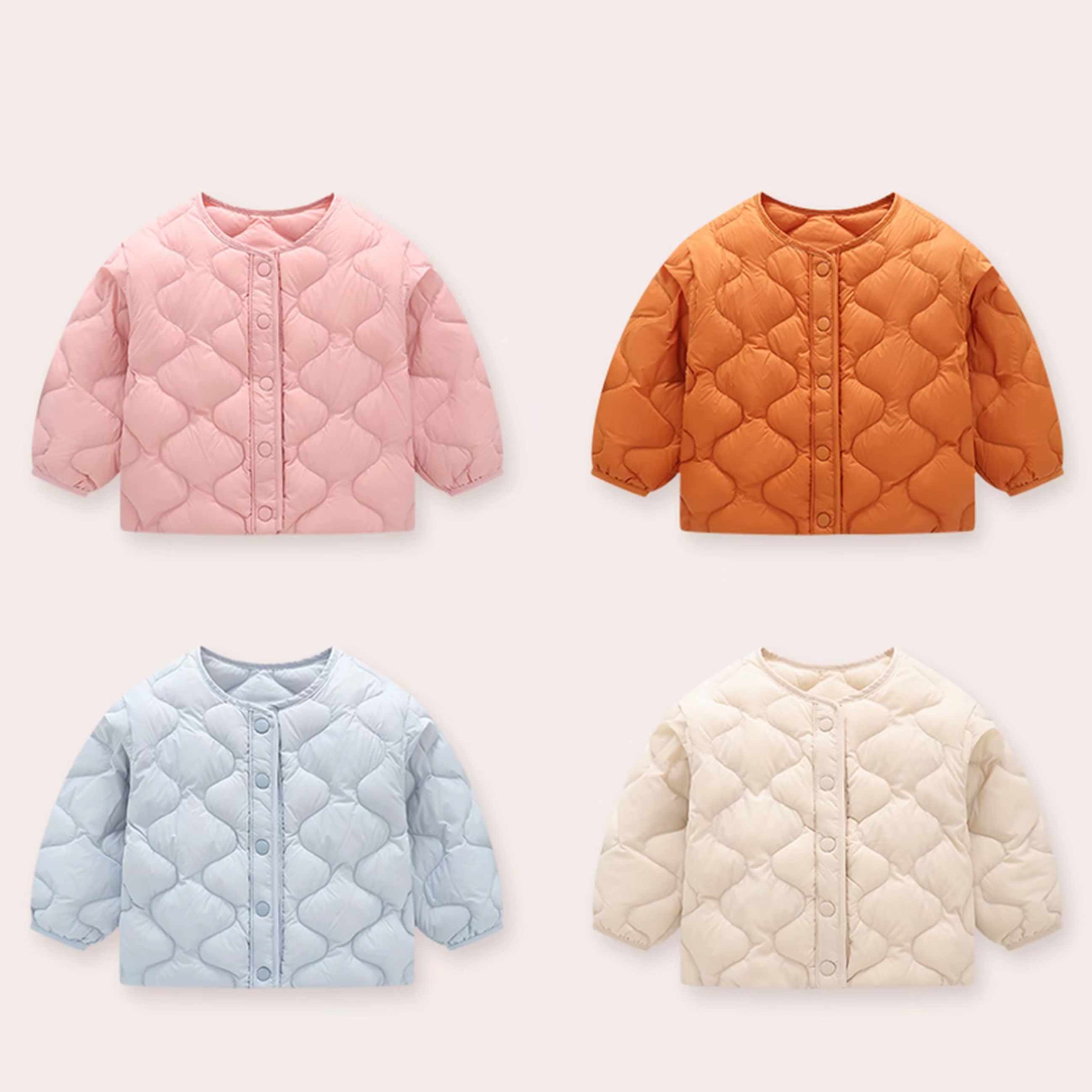 婴儿童装无领羽绒服男女宝宝外套