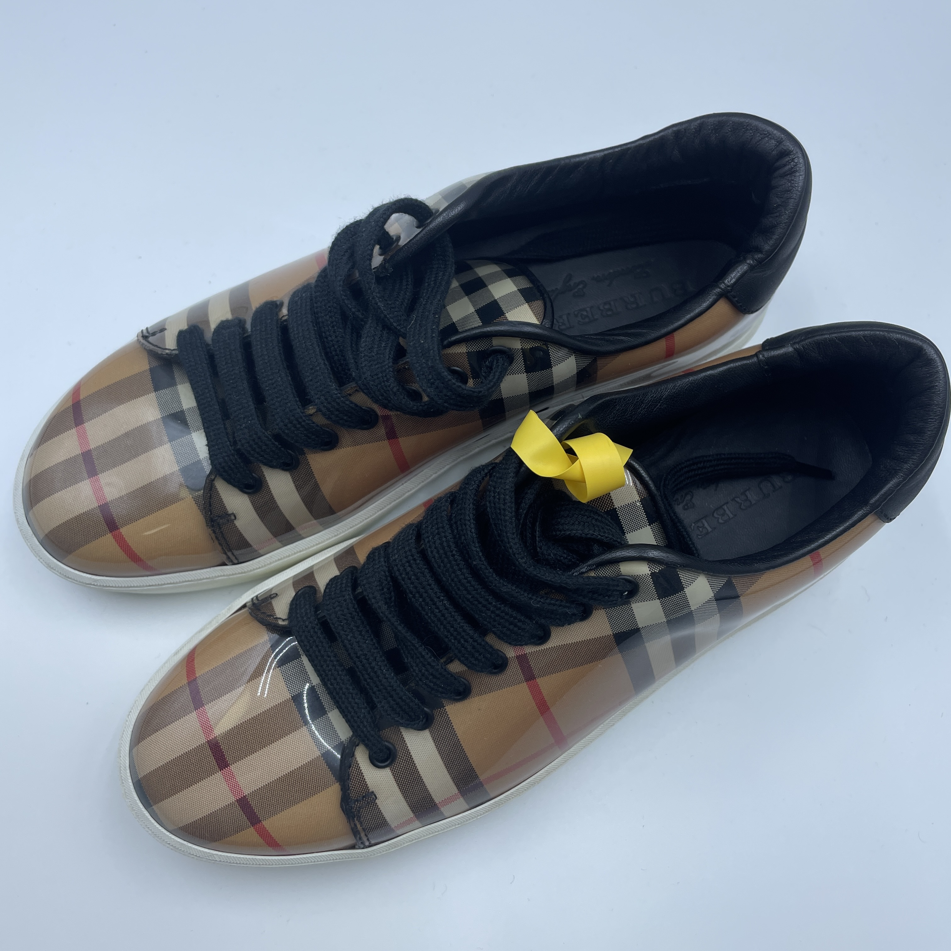 95新 BURBERRY/博柏利 Vintage 格纹系带低帮板鞋 36/4105