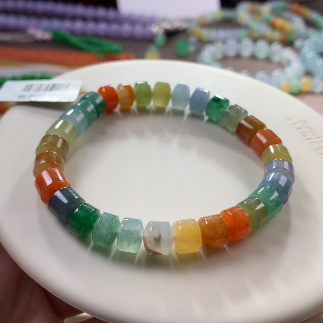 翡翠手链未镶嵌帮*翡翠彩虹系列卡7+