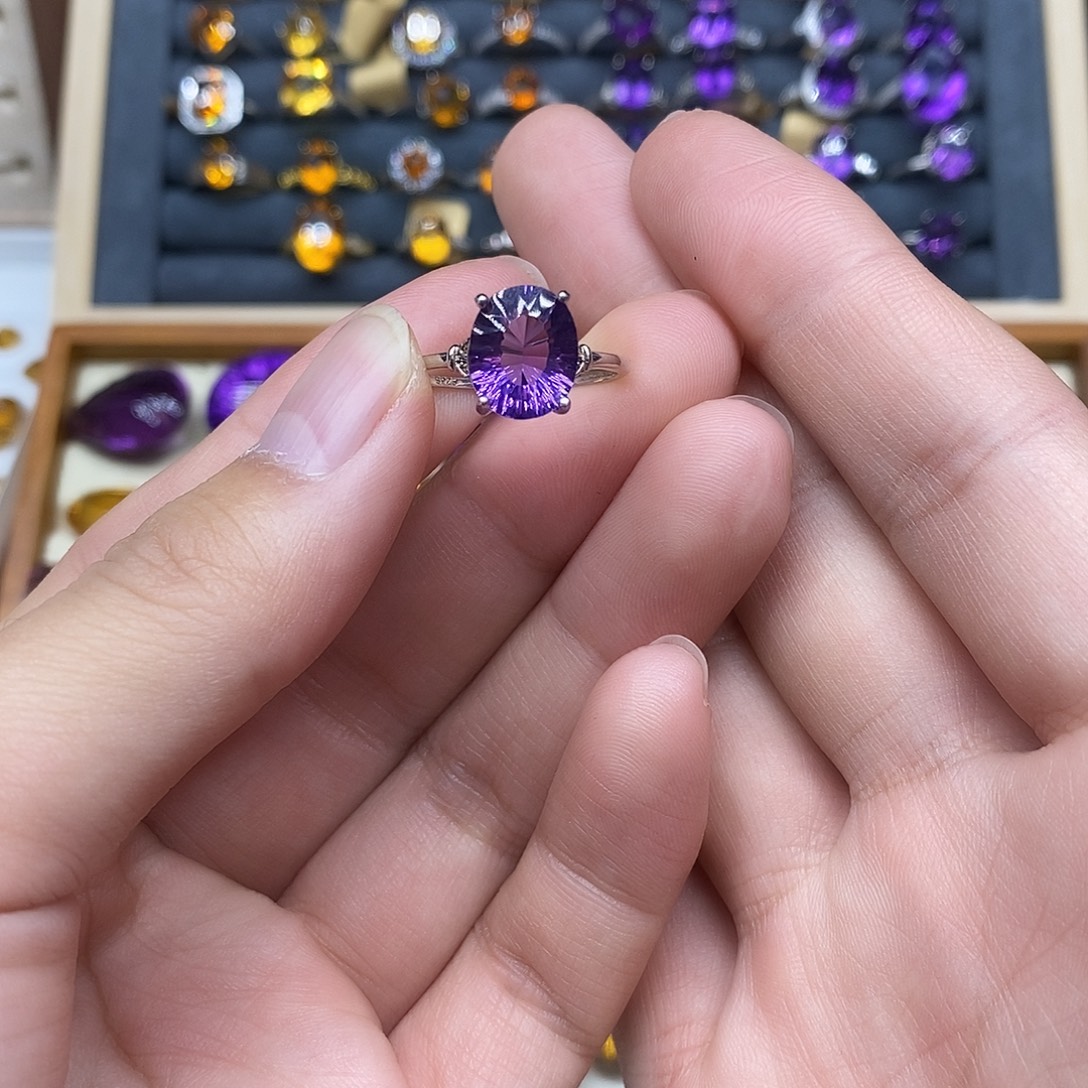 紫晶珠宝半成品银S925镶嵌