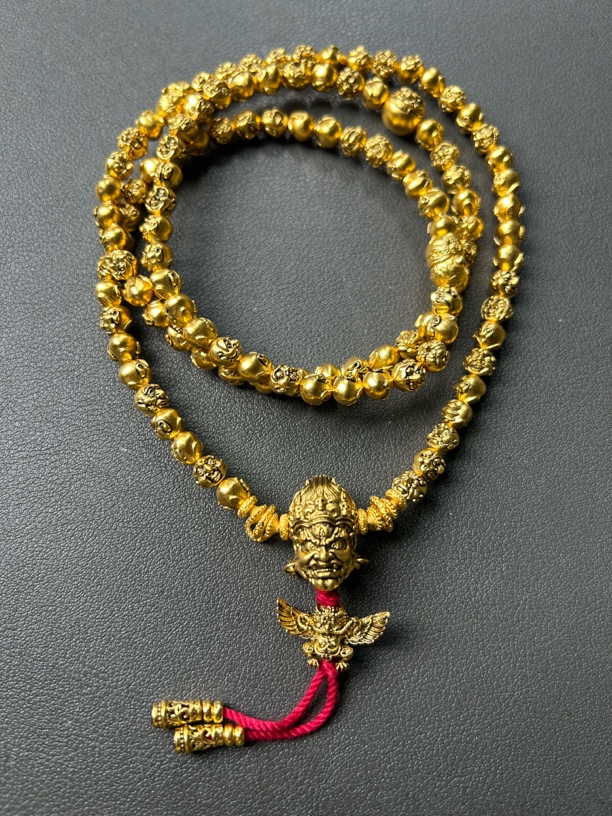 足金 108罗汉珠串 卡7 古法工艺 克重148.43g（定金链接）