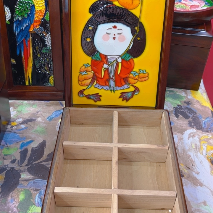 陶瓷瓷板画艺术作品六宫格➕托盘