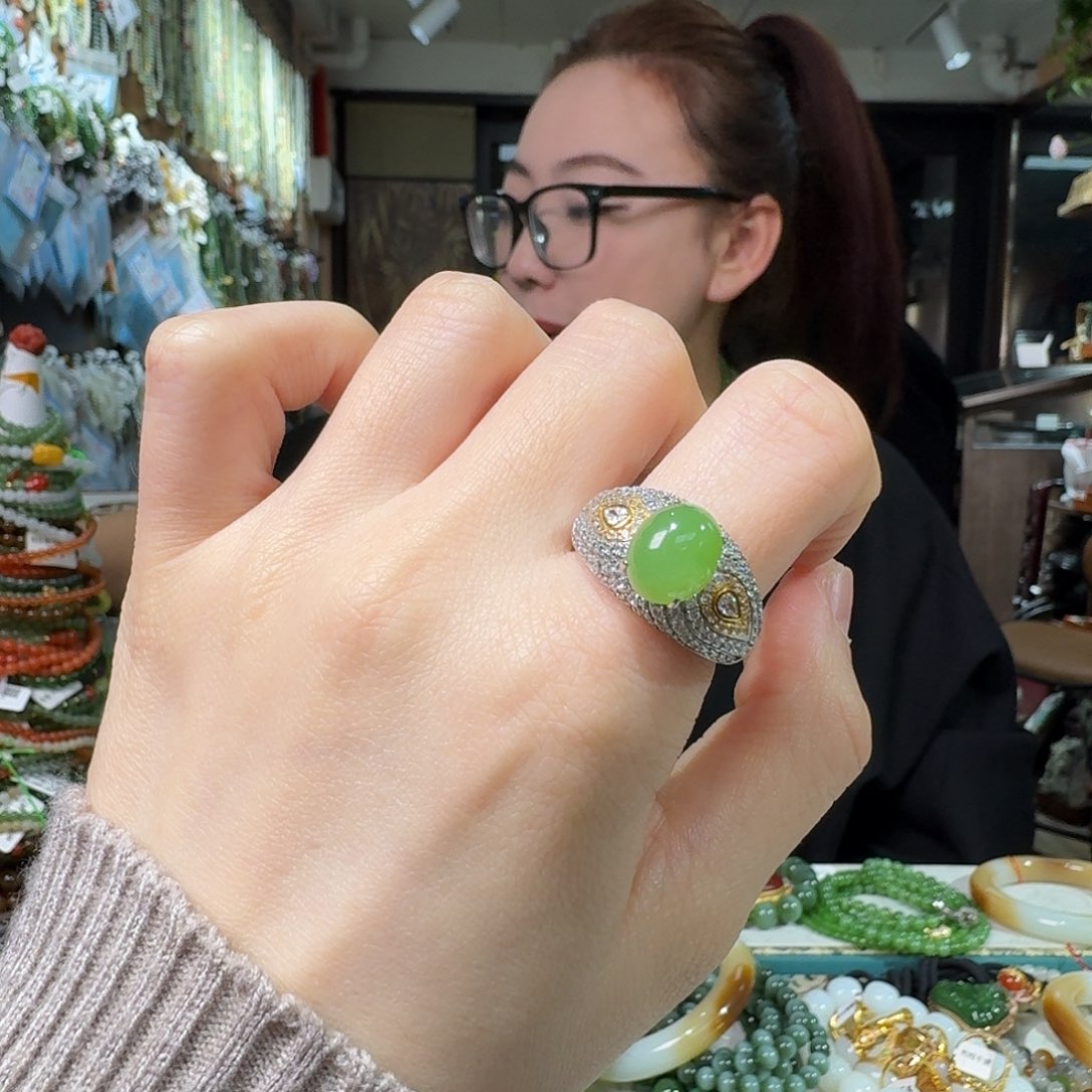 和田玉银S925镶嵌颈饰