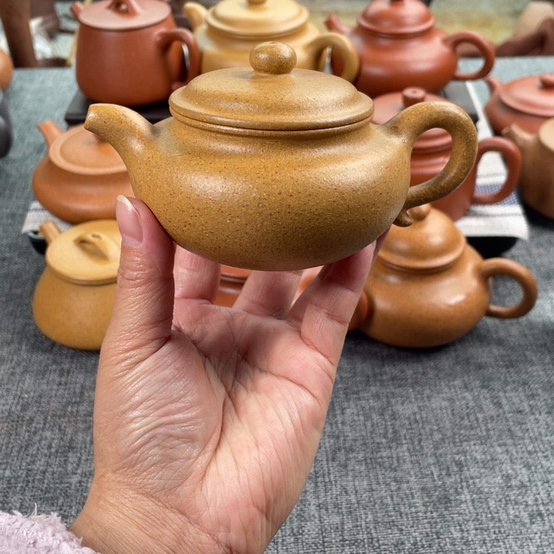 紫砂茶壶黄金段仿古全手30目160