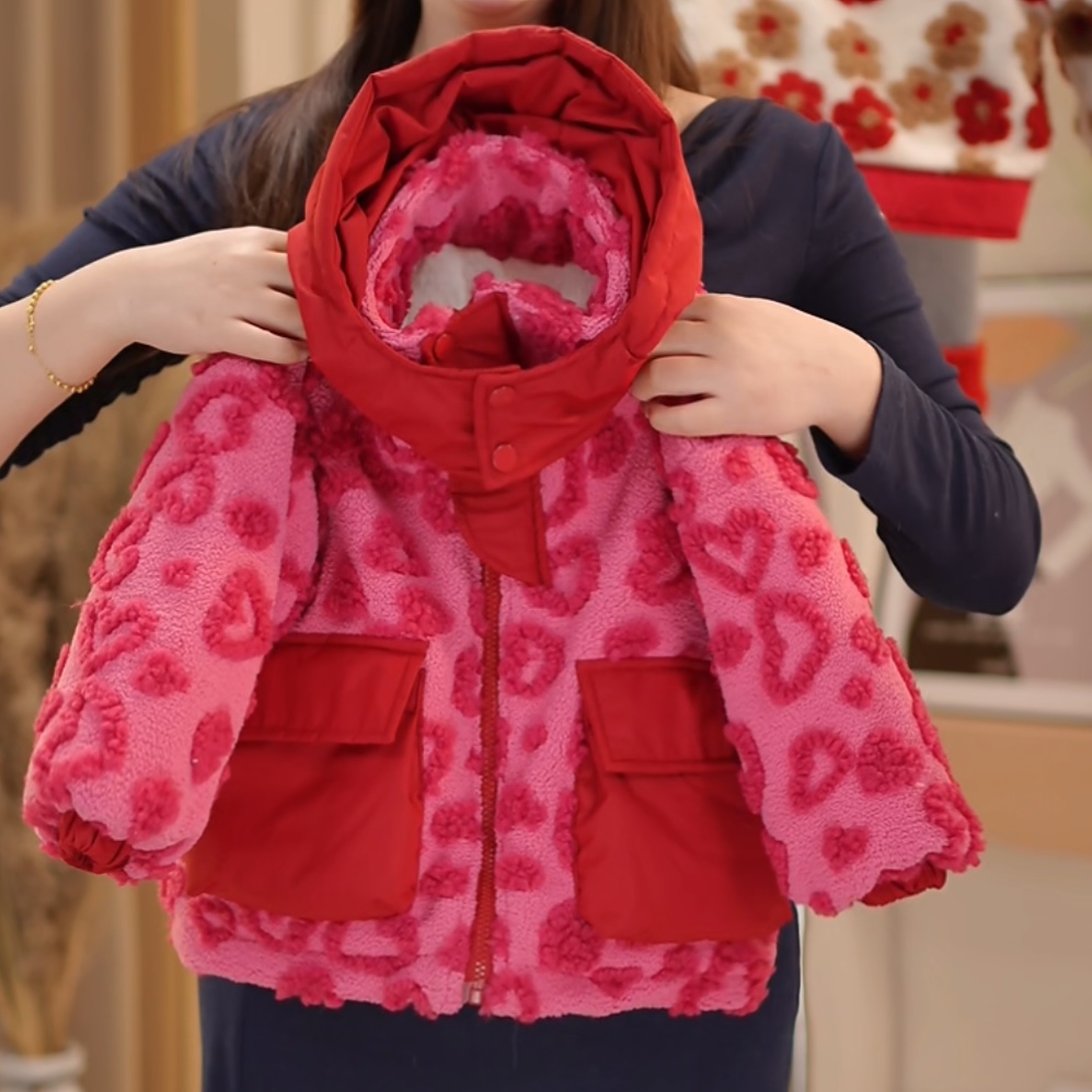 【佳琪妈】2025冬季新款一件过冬加毛加厚连帽外套女童-7019#