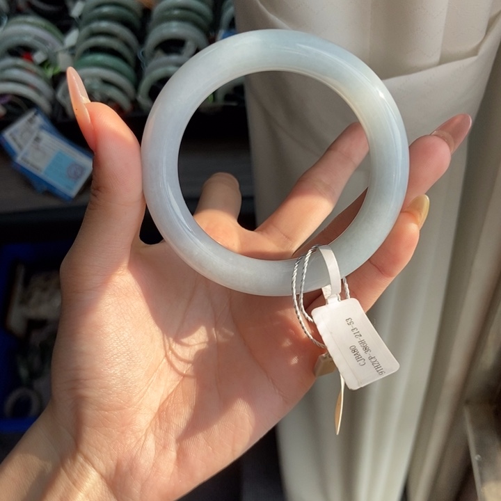 翡翠未镶嵌手镯~****~53圈口