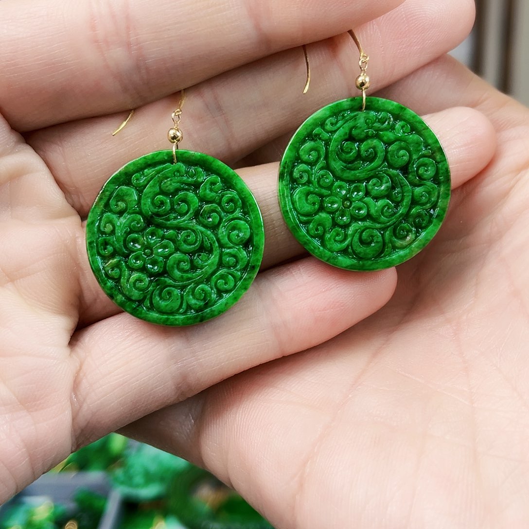 翡翠耳饰18K金镶嵌耳饰多样性